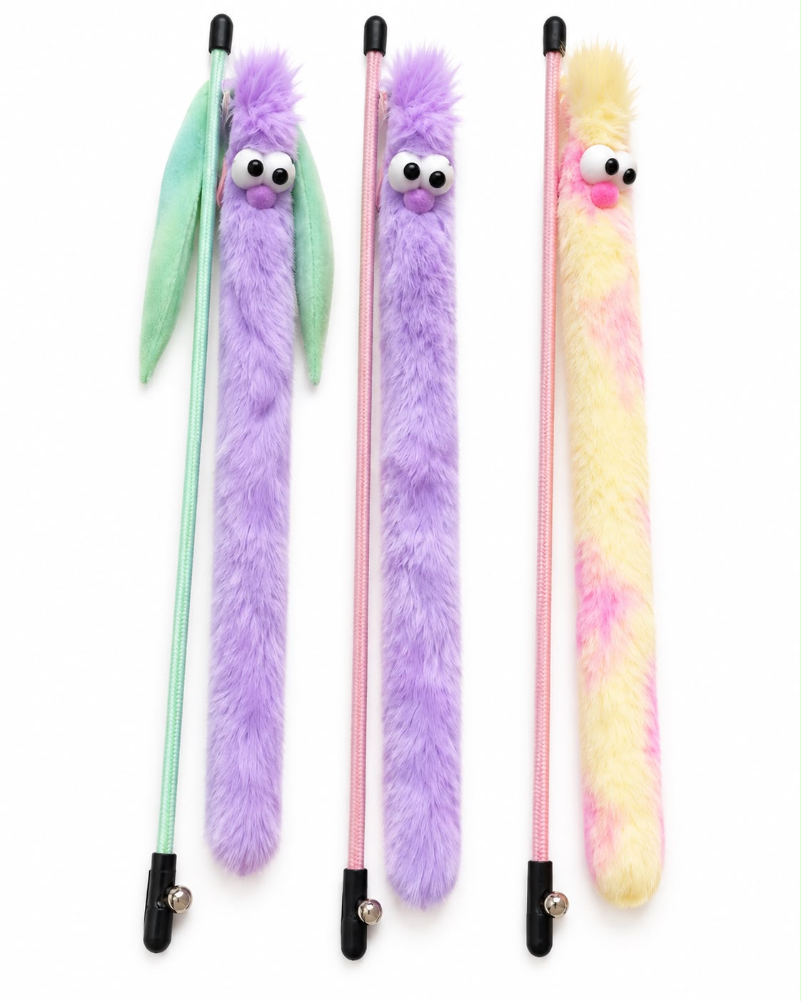 Peluş Hışırtılı Kedi Oltası ( 12 li Karışık Renkli Paket )